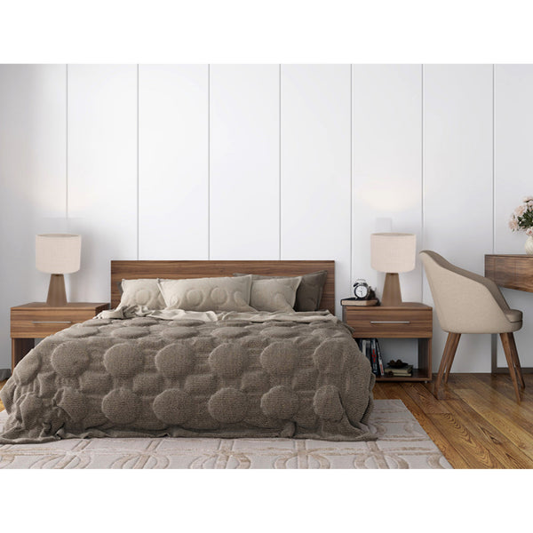 Moderne tafellamp Chericoni Faro – 1 lichts – taupe/zand – Ø20 cm – Japandi design