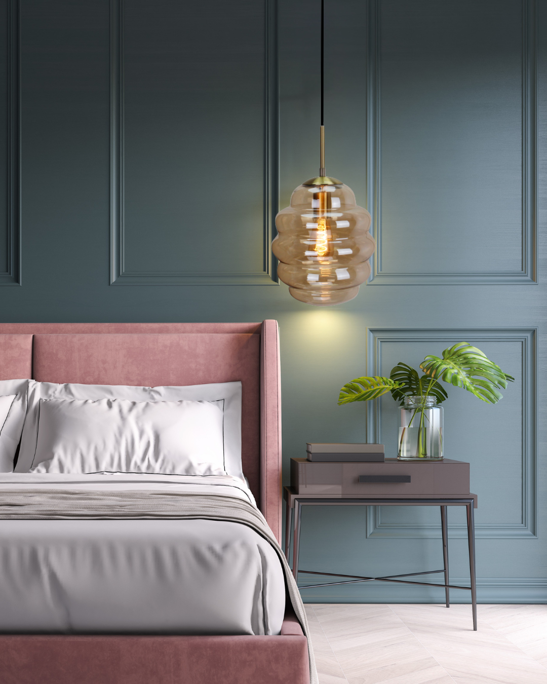 Runde Pendelleuchte Chericoni Favo, Ø18 cm, 1-flammig, gefertigt aus hochwertigem Glas.