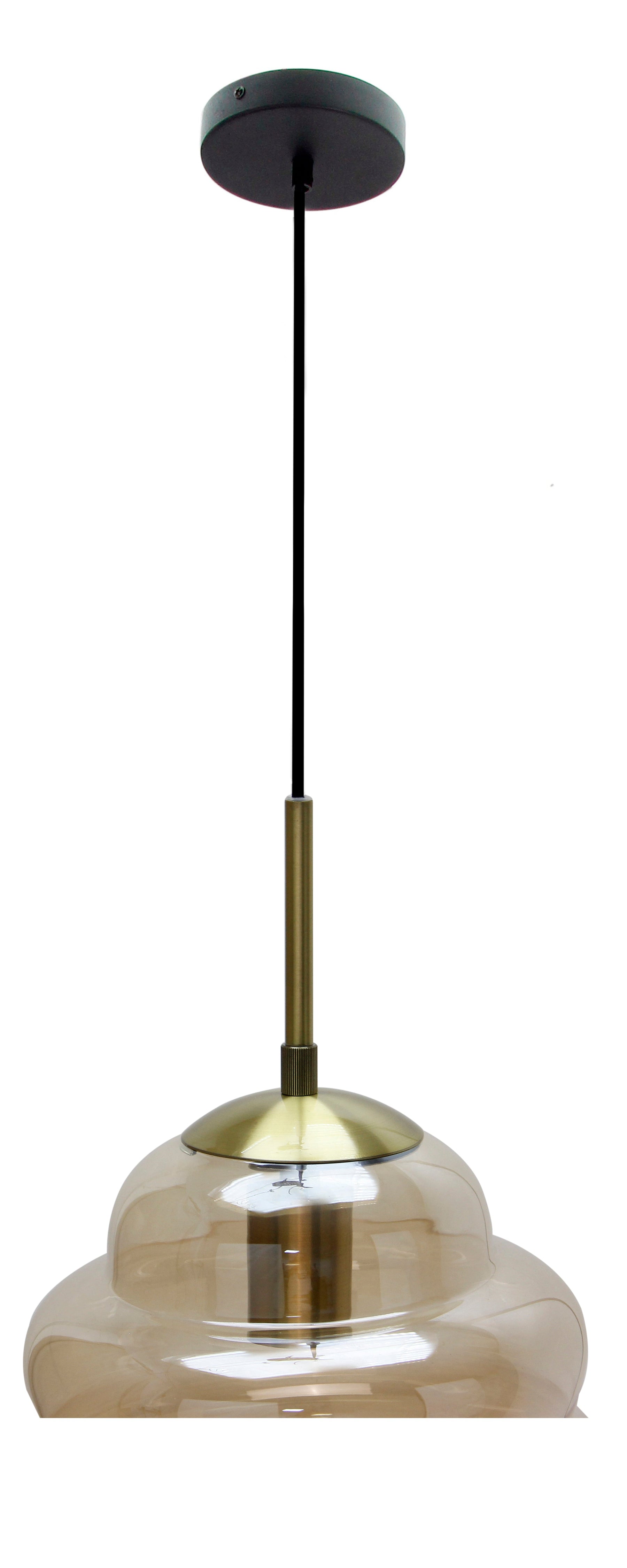 Bovenaanzicht van de Chericoni Favo Hanglamp, 1 lichts, Ø18 cm in zwart en goud, met stijlvol design en afwerkingen.