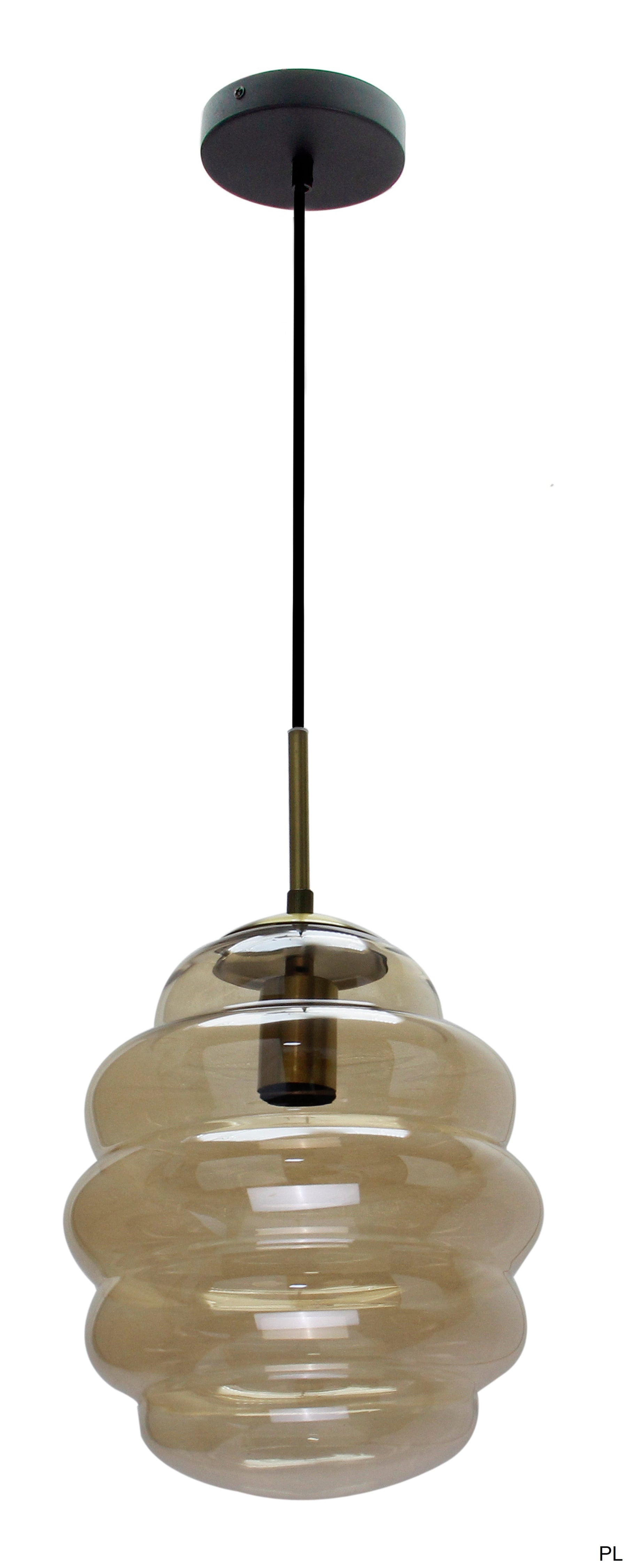 Detailaanzicht van onderen van de Chericoni Favo Hanglamp, 1 lichts, Ø26 cm in zwart en goud, toont de afwerking en stijl.