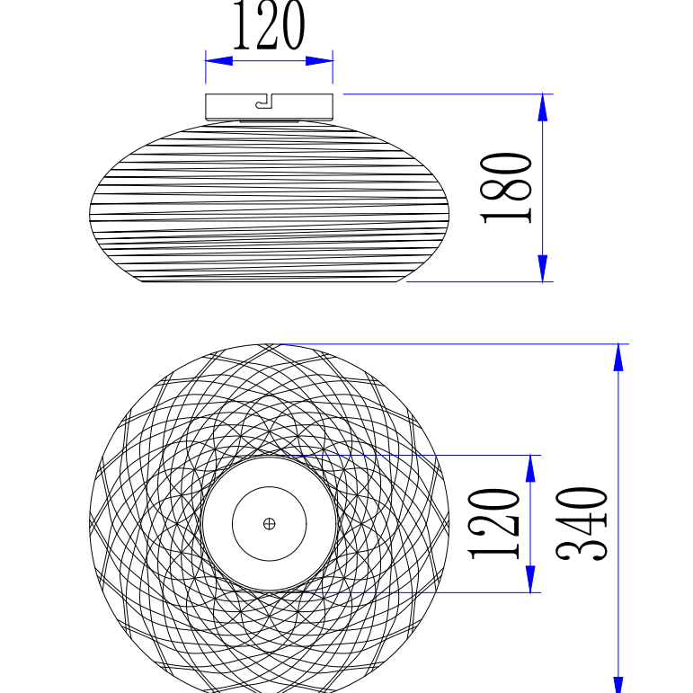 Elegante Chericoni Filo Sottile Deckenleuchte, schwarz, Ø34 cm, 1-flammig, Eisen und Metall, zeitloses Design.