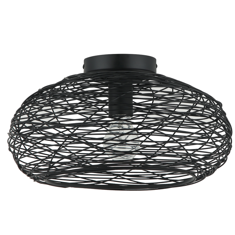 Runde Deckenleuchte Chericoni Filo Sottile, schwarz, Ø34 cm, 1-flammig, aus robustem Eisen und Metall.