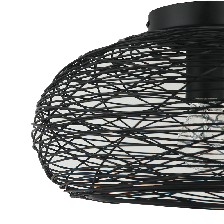 Design-Deckenleuchte Chericoni Filo Sottile, Ø34 cm, 1-flammig, schwarz, langlebiges Eisen- und Metallgehäuse.