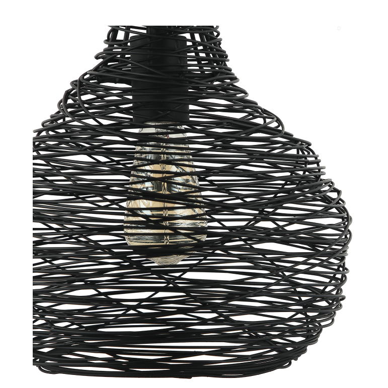 Chericoni Filo Sottile Pendelleuchte, Ø25 cm, 1-flammig, schwarz, aus Eisen und Metall, stilvoll und funktional.