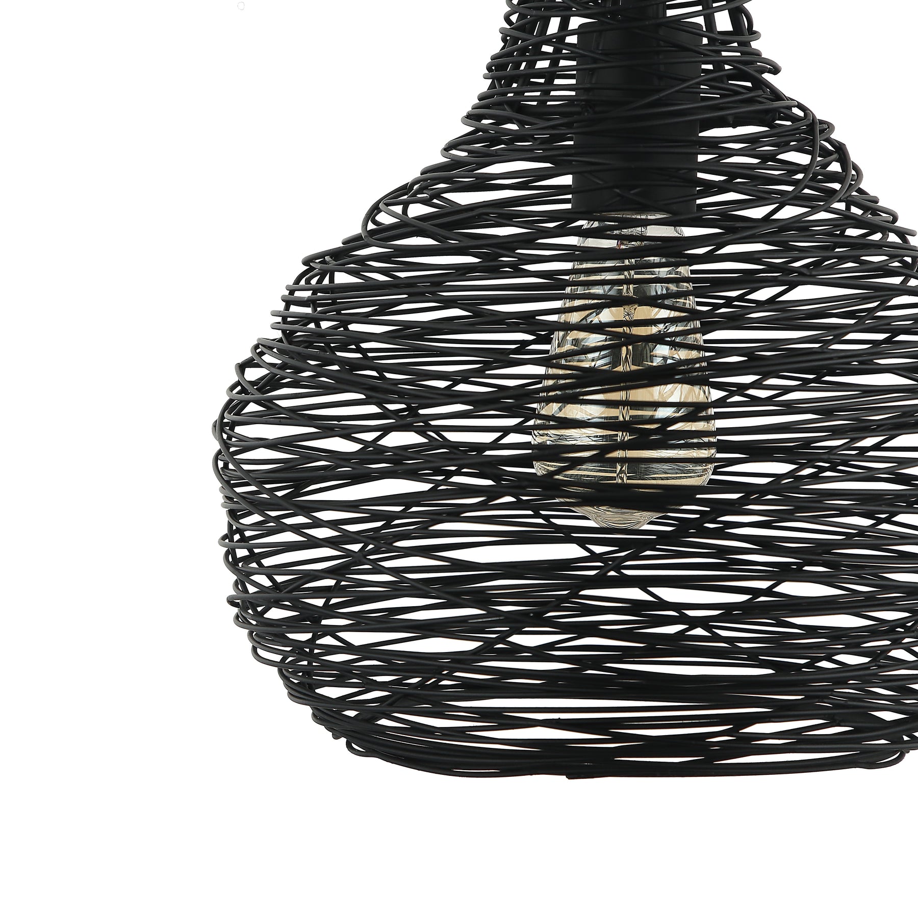 Chericoni Filo Sottile hanglamp, 1 lichts, Ø25 cm, zwart, van ijzer en metaal, perfect voor moderne interieurs.