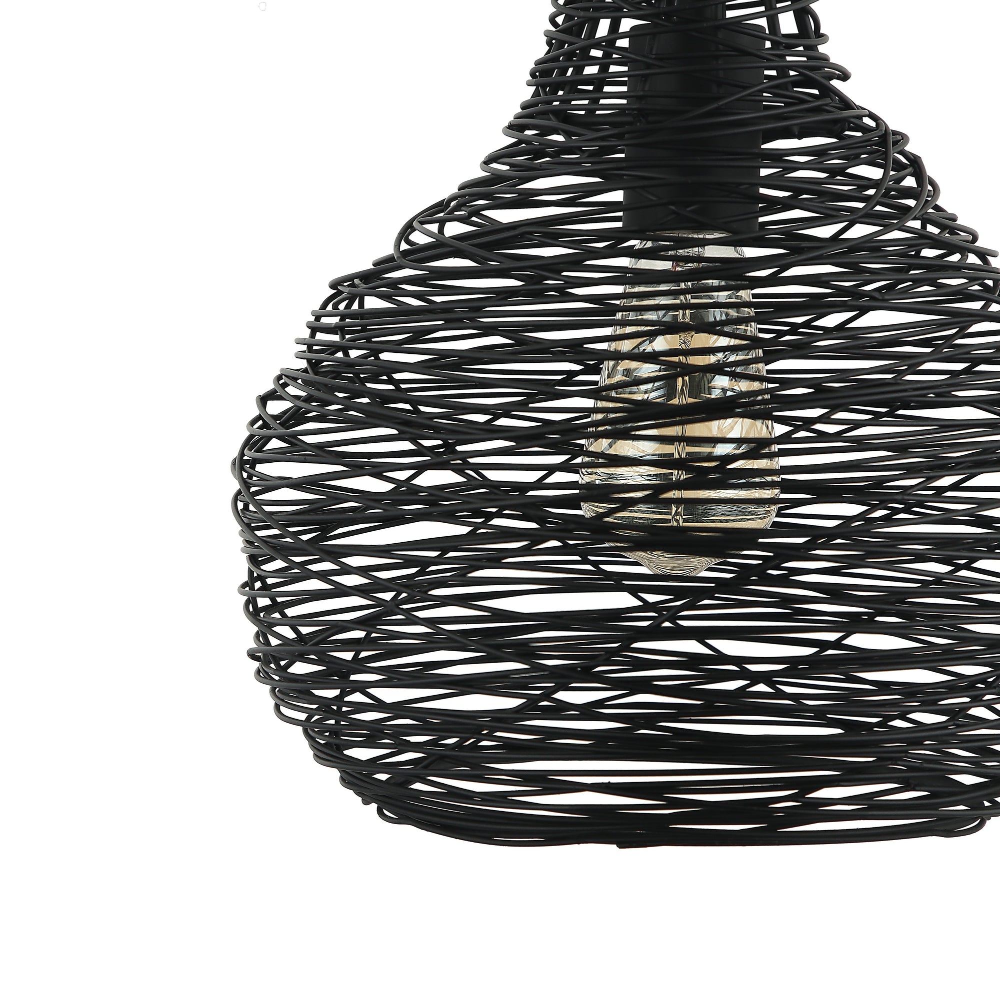 Chericoni Filo Sottile hanglamp, 1 lichts, Ø25 cm, zwart, van ijzer en metaal, perfect voor moderne interieurs.