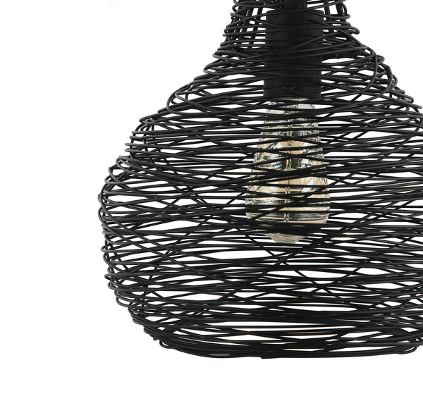 Chericoni Filo Sottile hanglamp, 1 lichts, Ø25 cm, zwart, van ijzer en metaal, perfect voor moderne interieurs.