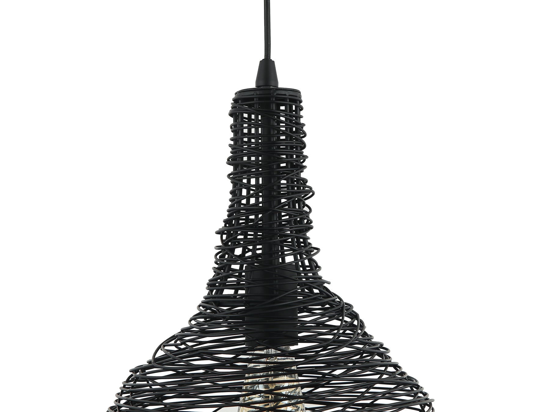 Chericoni Filo Sottile hanglamp, 1 lichts, Ø25 cm, zwart, van ijzer en metaal, perfect voor moderne interieurs.