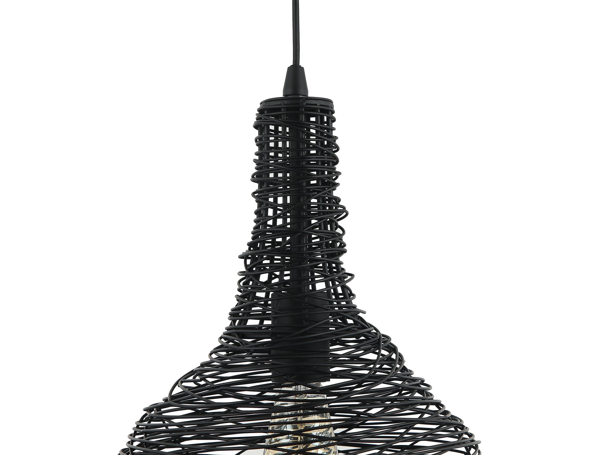 Chericoni Filo Sottile hanglamp, 1 lichts, Ø25 cm, zwart, van ijzer en metaal, perfect voor moderne interieurs.