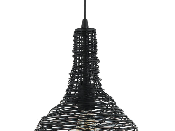 Chericoni Filo Sottile hanglamp, 1 lichts, Ø25 cm, zwart, van ijzer en metaal, perfect voor moderne interieurs.