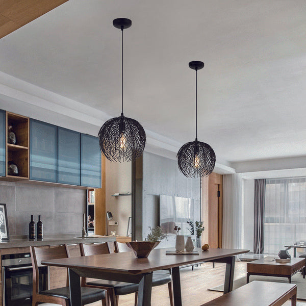 Chericoni Filo Sottile hanglamp, 1 lichts, Ø32 cm, zwart, gemaakt van hoogwaardig ijzer en metaal, modern design.