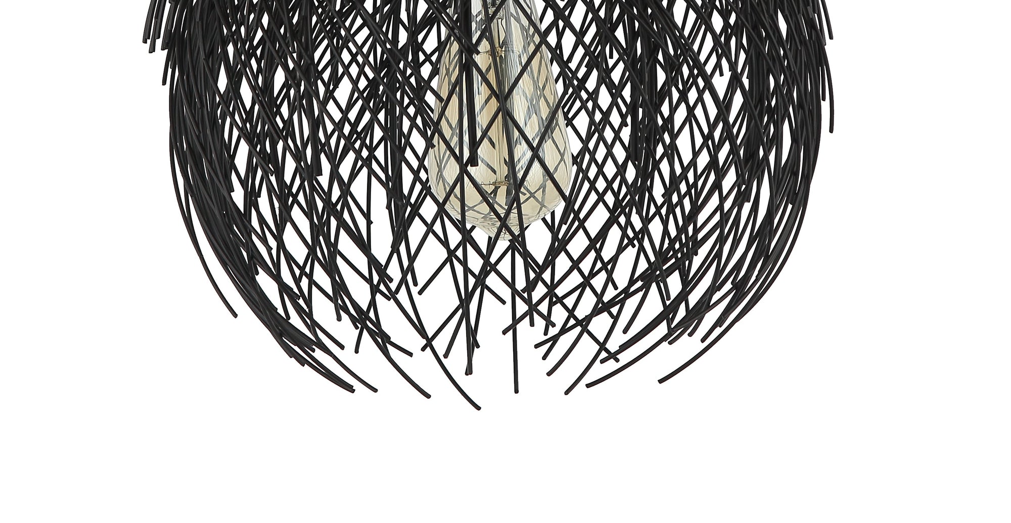 Detailaanzicht van de Chericoni Filo Sottile hanglamp, 1 lichts, Ø32 cm, zwart, gemaakt van ijzer en metaal.