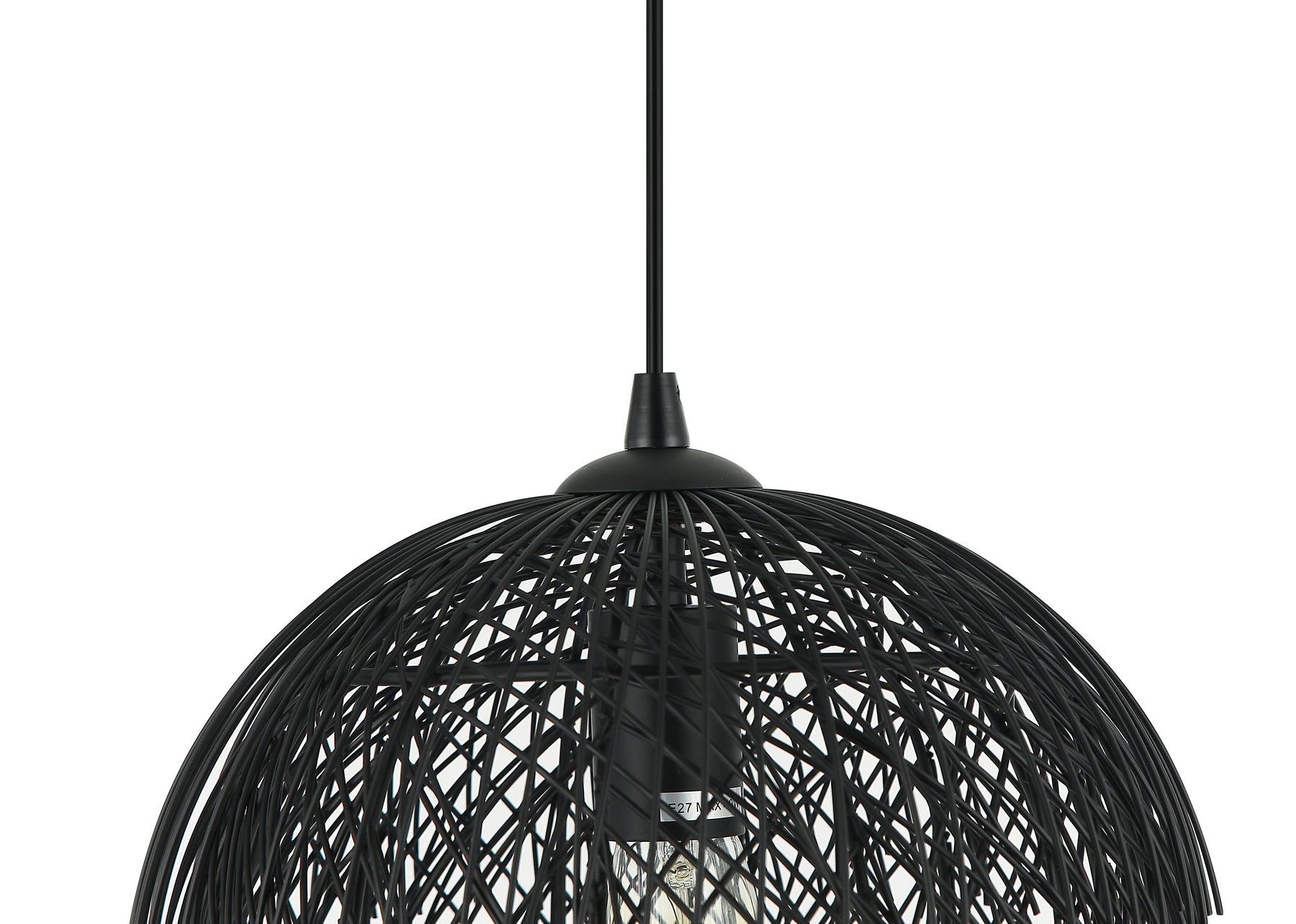 Bovenaanzicht van de Chericoni Filo Sottile hanglamp, 1 lichts, Ø32 cm, zwart, gemaakt van ijzer en metaal.