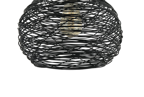 Chericoni Filo Sottile Hanglamp, 1 lichts, Ø25 cm, zwart, gemaakt van ijzer en metaal, met een verfijnd en modern design.