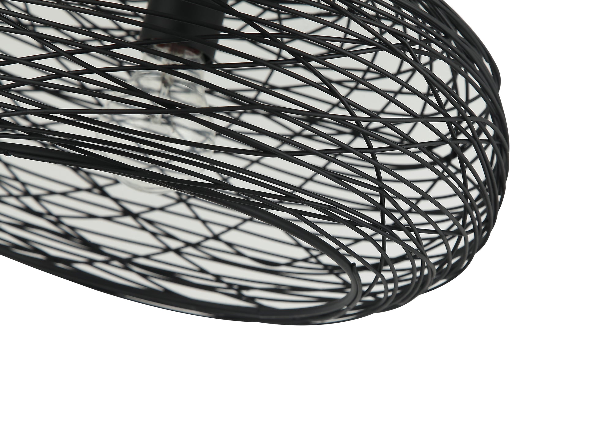 Detail van Chericoni Filo Sottile plafondlamp, 1 lichts, Ø34 cm, zwart, van ijzer en metaal, bovenaanzicht.