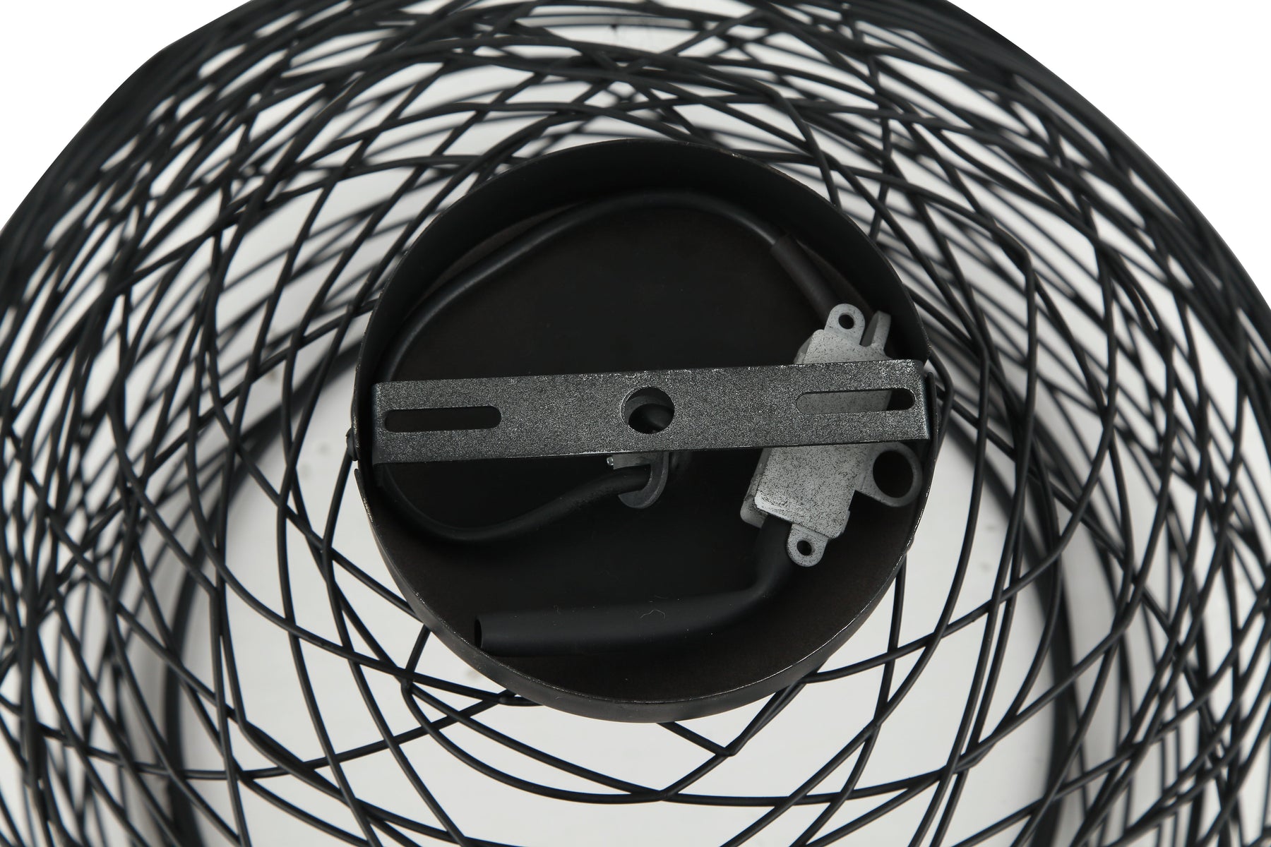 Bovenaanzicht van Chericoni Filo Sottile plafondlamp, 1 lichts, Ø34 cm, zwart, gemaakt van ijzer en metaal.