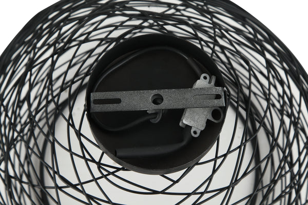 Bovenaanzicht van Chericoni Filo Sottile plafondlamp, 1 lichts, Ø34 cm, zwart, gemaakt van ijzer en metaal.