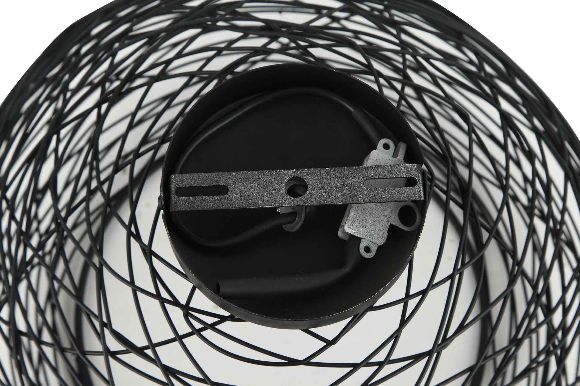 Bovenaanzicht van Chericoni Filo Sottile plafondlamp, 1 lichts, Ø34 cm, zwart, gemaakt van ijzer en metaal.