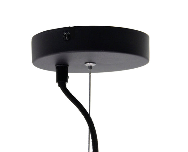 Plafondplaat van de Chericoni Goccia hanglamp 1 lichts Ø60 cm, zwart metaal, gedetailleerd design.