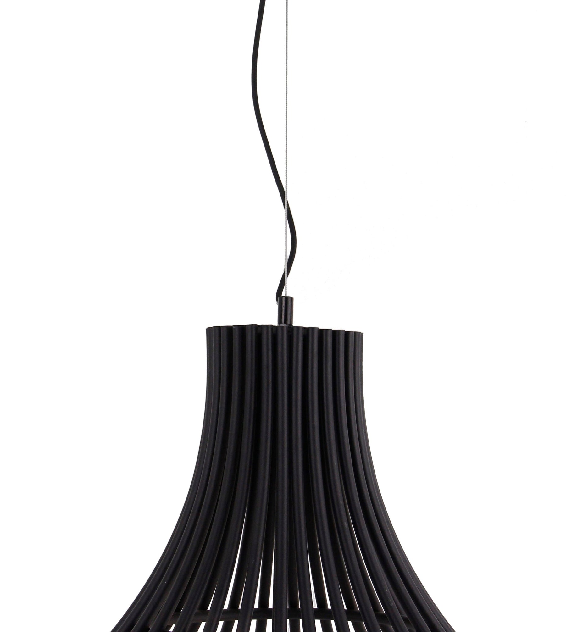 Bovenaanzicht van de Chericoni Goccia hanglamp 1 lichts Ø60 cm, zwart metaal, gedetailleerd design.