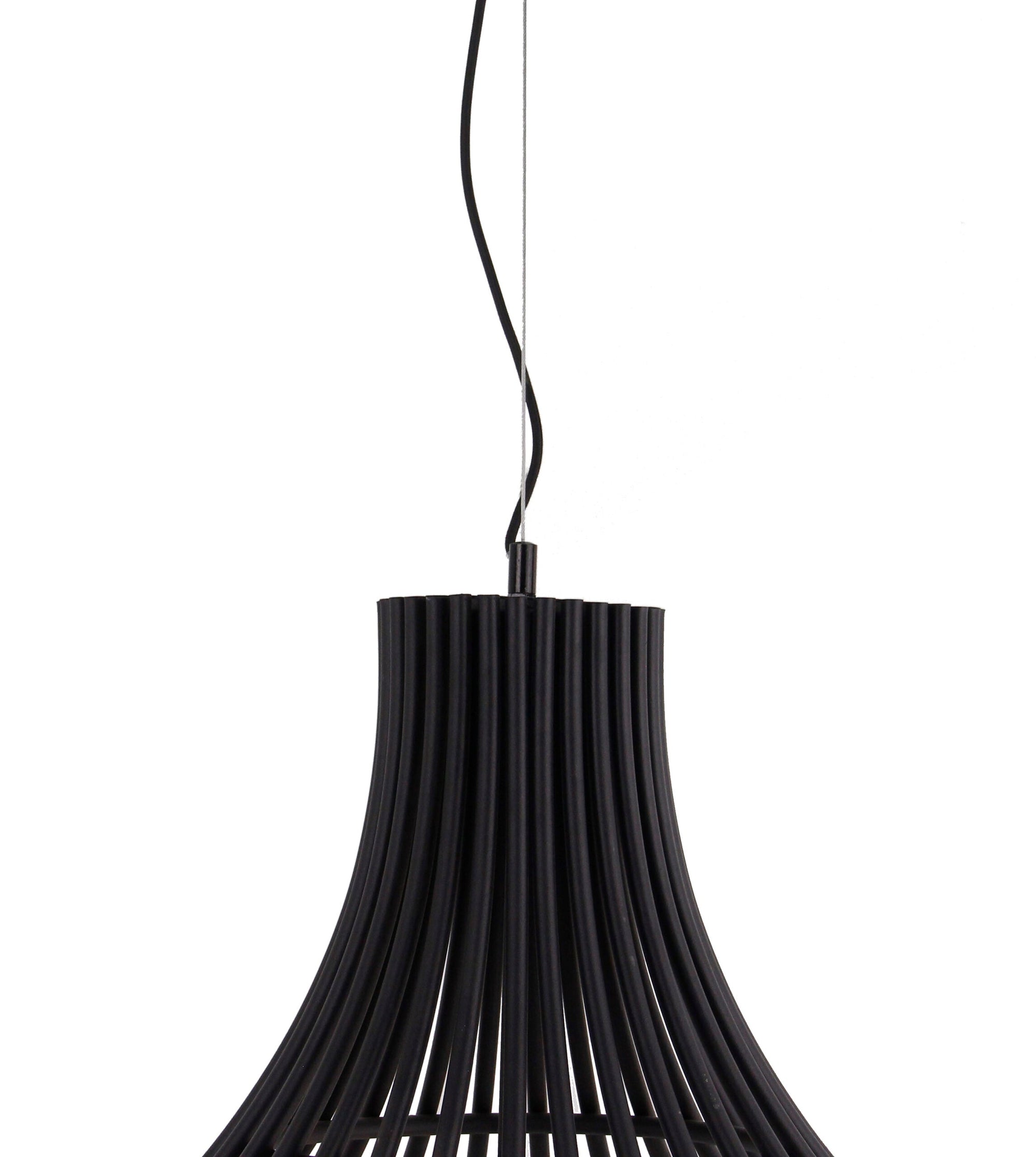 Bovenaanzicht van de Chericoni Goccia hanglamp 1 lichts Ø60 cm, zwart metaal, gedetailleerd design.