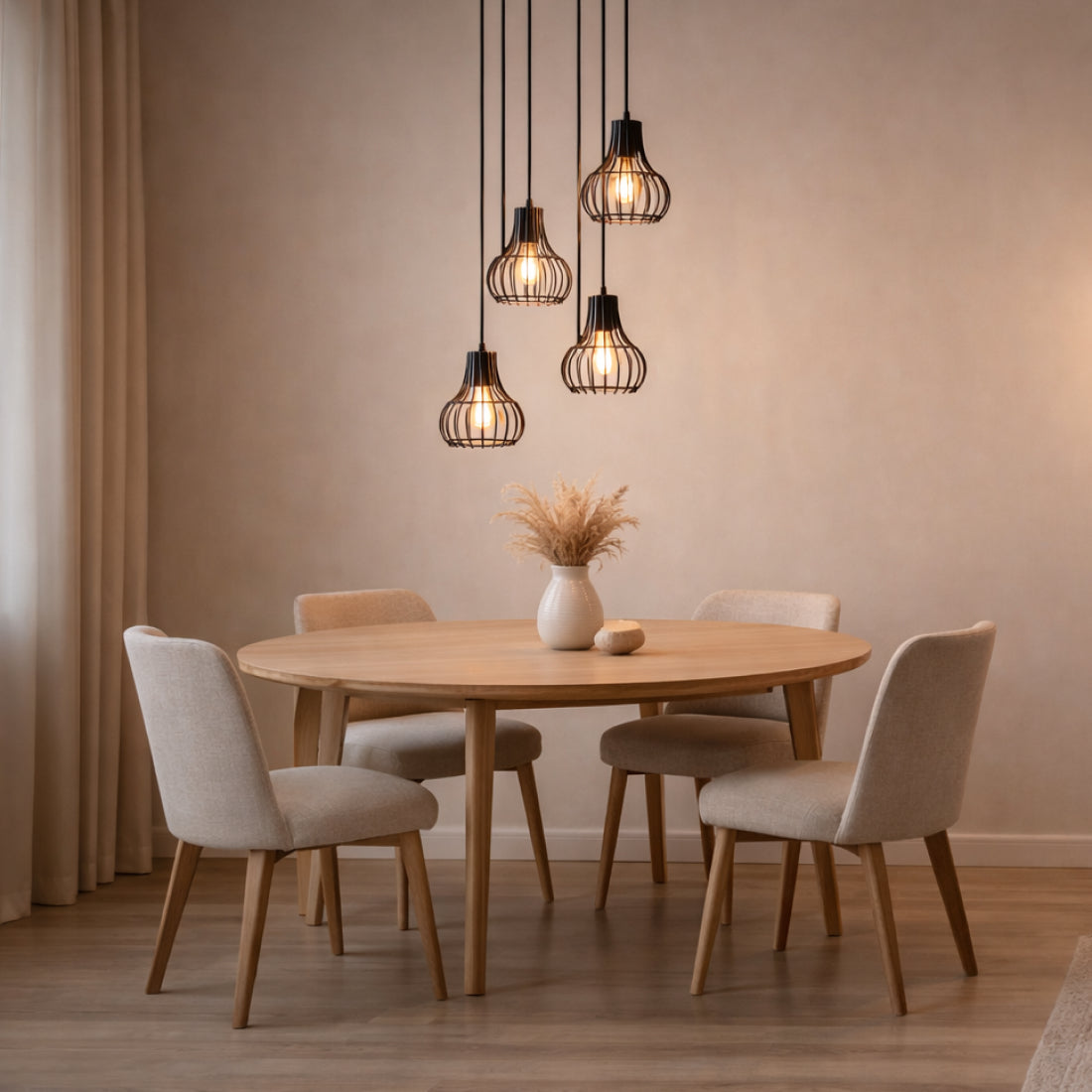 Chericoni Goccia viseća lampa - 5 svjetala - Senke Ø16 cm - Crni metal - E27