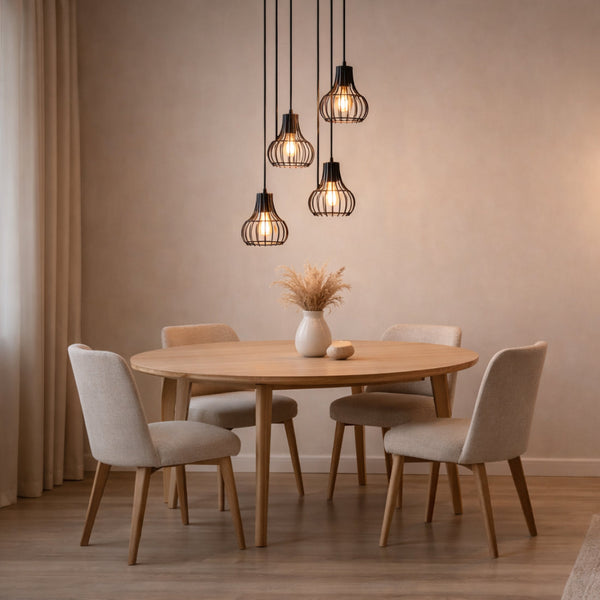 Chericoni Goccia viseća lampa - 5 svjetala - Senke Ø16 cm - Crni metal - E27