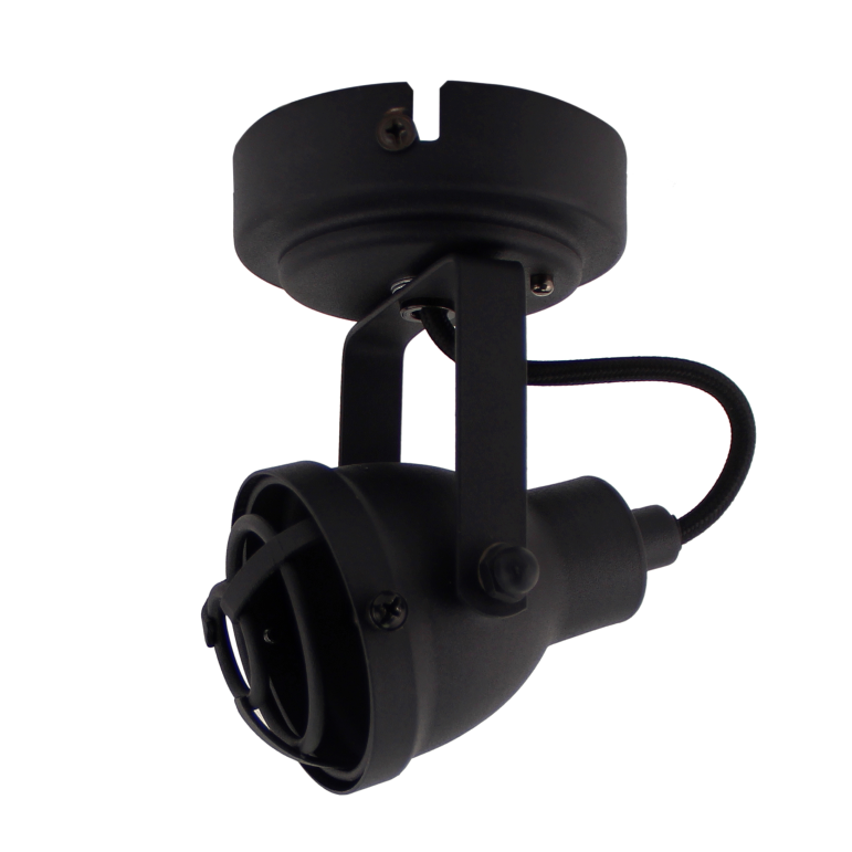 Chericoni Industria plafondspot, zwart, Ø7 cm, compact design, ideaal voor GU10 lampen.