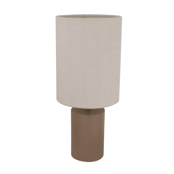 Lagos tafellamp – compacte Japandi stijl – Chericoni – Ø18 cm – taupe en zand