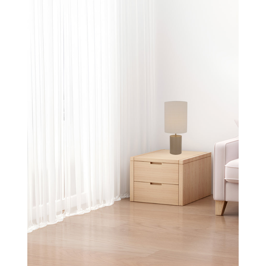 Stijlvolle tafellamp in Japandi stijl – Chericoni Lagos – Ø18 cm – taupe en zand