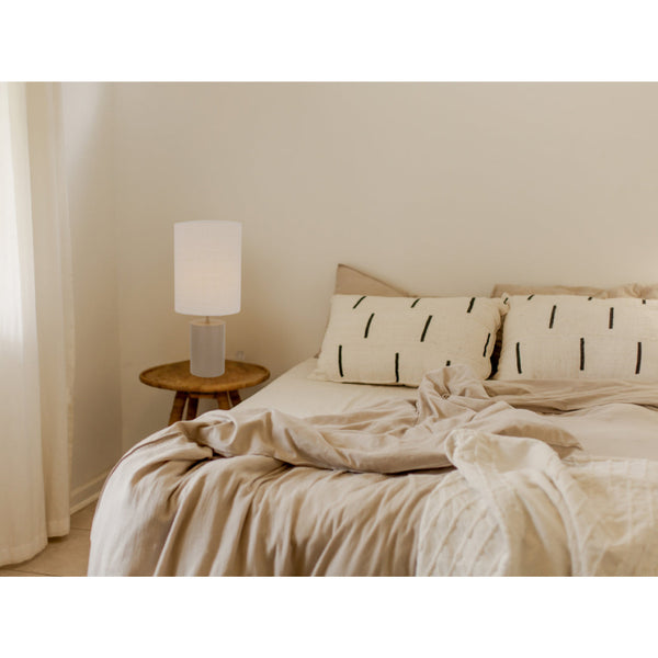 Moderne tafellamp Chericoni Lagos – 1 lichts – taupe/zand – Ø18 cm – Japandi design