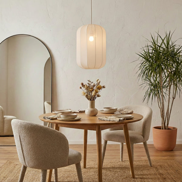 Hanglamp uit de Lecce serie van Chericoni in Japandi stijl, strak vormgegeven met warme, natuurlijke look.