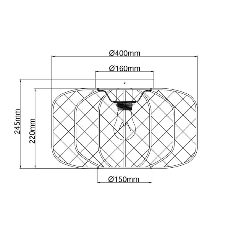 Stijlvolle plafondlamp in serene Japandi en Scandinavische stijl met afgeronde vormen.