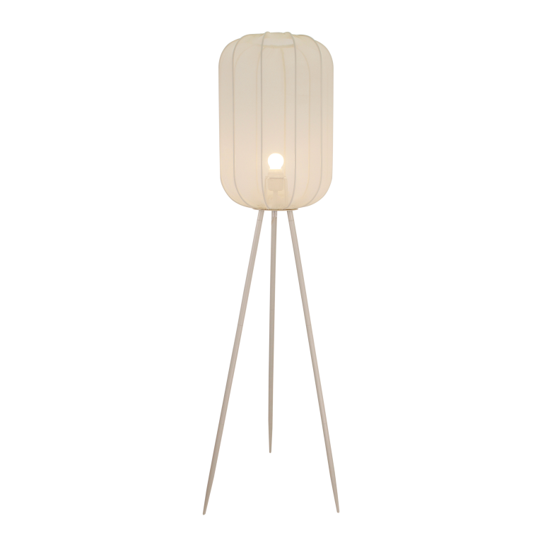 Chericoni Lecce vloerlamp met natuurlijke textiele kap, passend in een Japandi interieur.