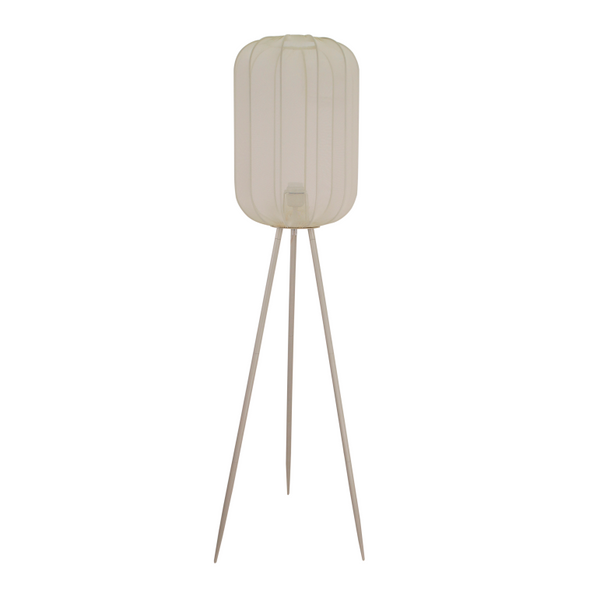 Chericoni Lecce vloerlamp met natuurlijke textiele kap, passend in een Japandi interieur.