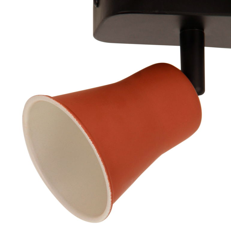 Moderner 2-flammiger Deckenstrahler mit drehbaren Spots in Rot/Schwarz. GU10-Fassung, dimmbar, perfekt für Wohnräume. Jetzt entdecken!