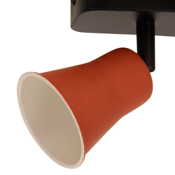 Moderner 2-flammiger Deckenstrahler mit drehbaren Spots in Rot/Schwarz. GU10-Fassung, dimmbar, perfekt für Wohnräume. Jetzt entdecken!