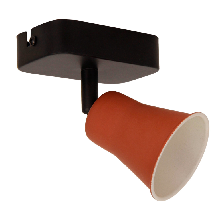 Stilvolle Lisa Spotlampe, 1-flammig, GU10, Rot/Schwarz. Ihr kontrastreiches Design bringt Farbe und modernes Flair in jeden Raum.