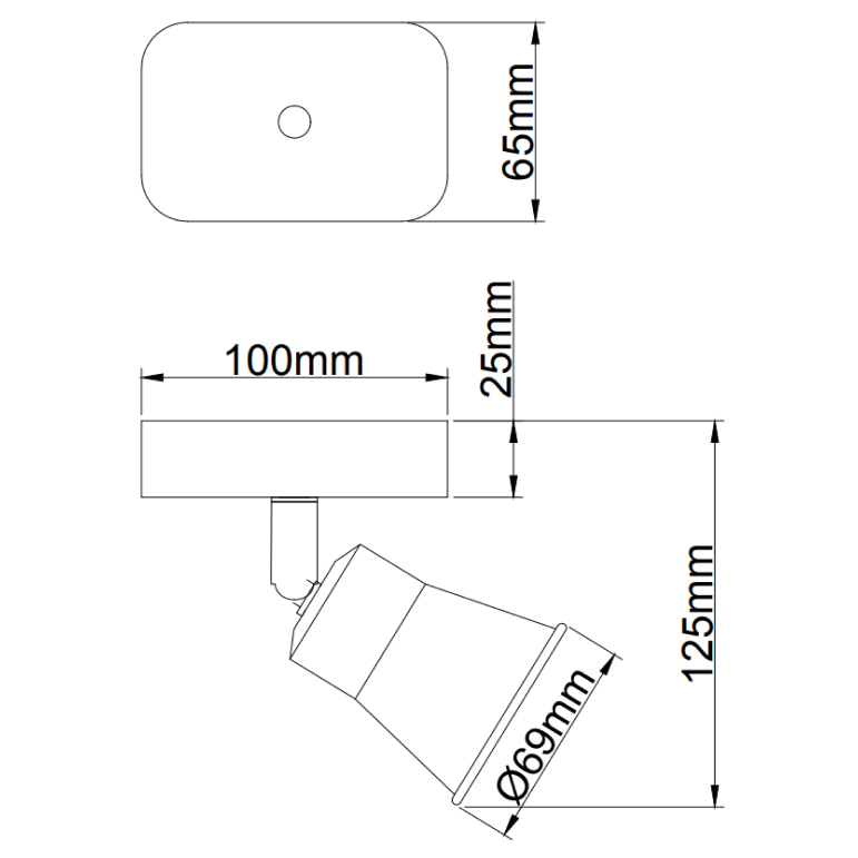 Kompakte Chericoni Lisa Spotlampe, 1-flammig, Rot/Schwarz. Praktisch, dekorativ und ideal für moderne Wohnräume.