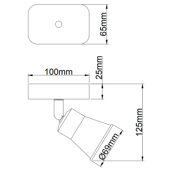 Kompakte Chericoni Lisa Spotlampe, 1-flammig, Rot/Schwarz. Praktisch, dekorativ und ideal für moderne Wohnräume.