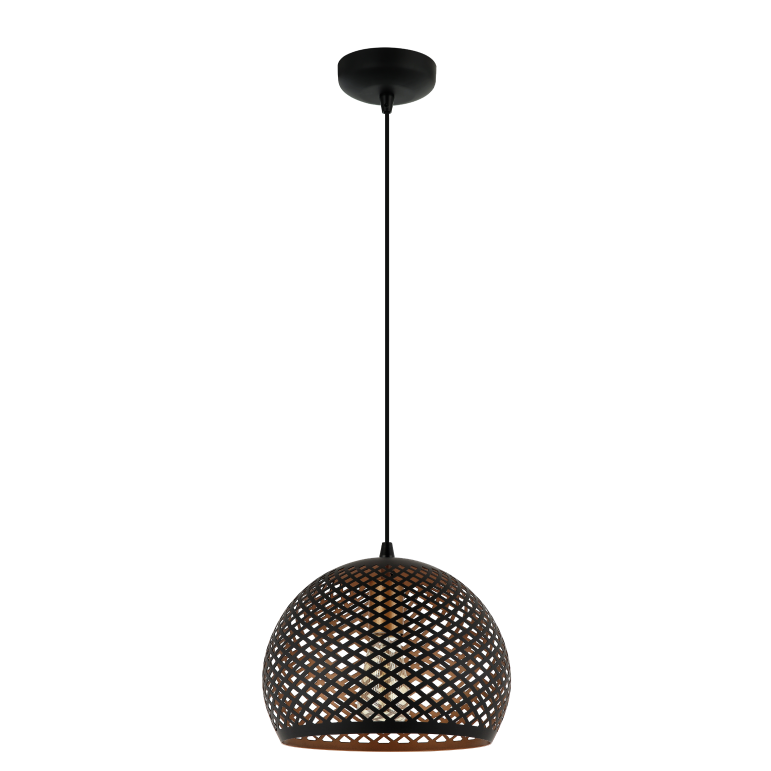 Runde Hängelampe Chericoni Lodi, schwarz, Ø30 cm, 1-flammig, gefertigt aus Eisen und Metall.