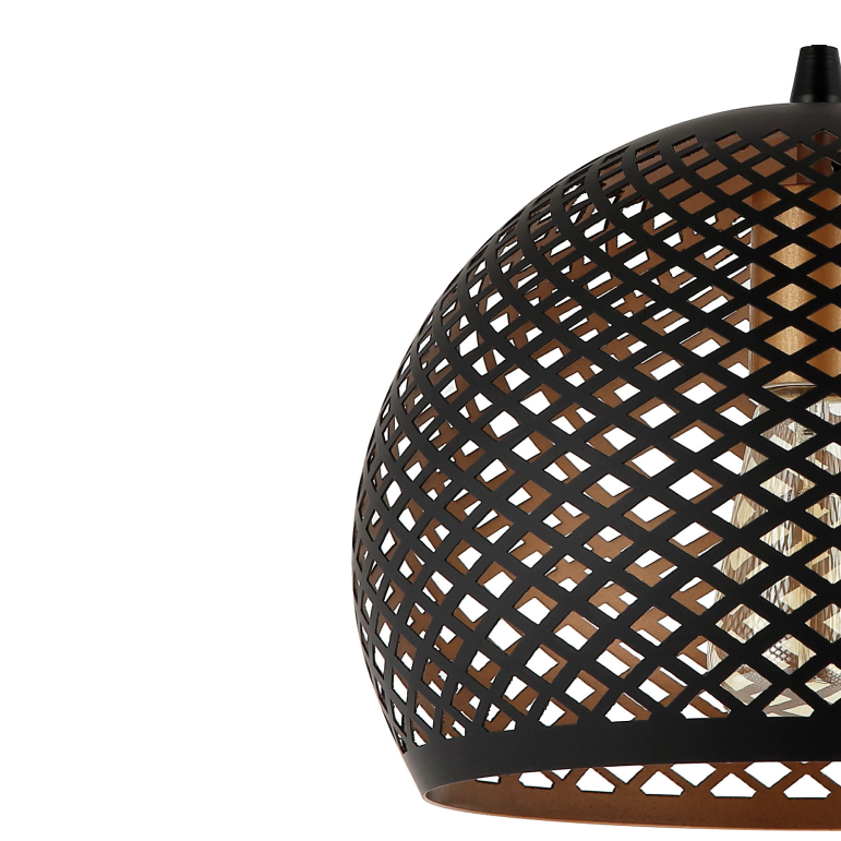 Design-Hängelampe Chericoni Lodi, schwarz, Ø30 cm, 1-flammig, langlebiges Eisen- und Metallgehäuse