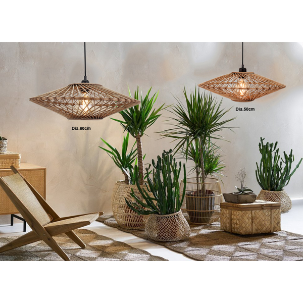 Große Hängelampe Chericoni Nature Capello, Ø60 cm, 1-flammig, E27, naturfarbene Oberfläche, ideal für Wohnzimmer.