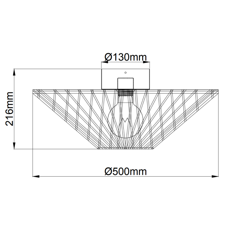 Chericoni Nature Capello Ceiling Lamp – Ø50 cm – 1 light – E27 – Nature