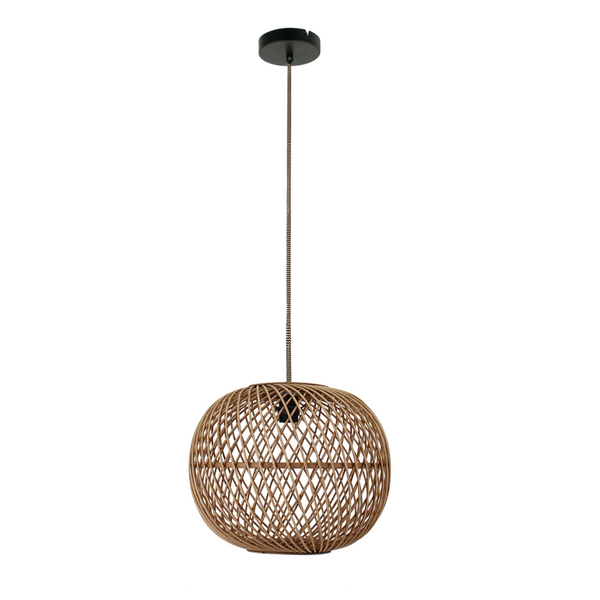 Chericoni Nature Diagonal Round Pendant Lamp – 1 light – Ø40 cm – E27 - Natural wood