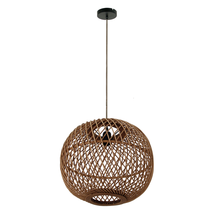 Chericoni Nature Diagonal Round Pendant Lamp – 1 light – Ø40 cm – E27 - Natural wood