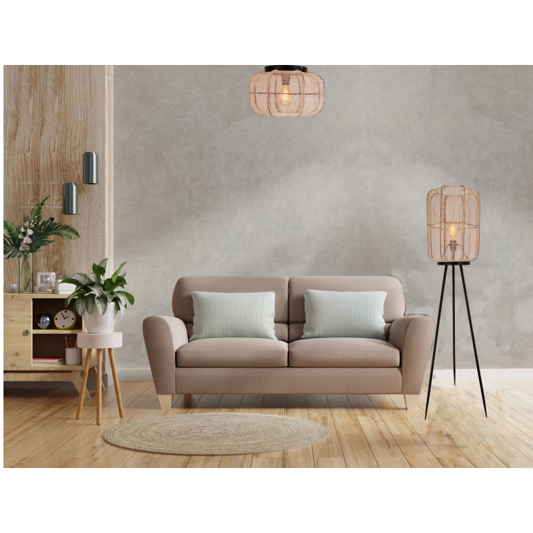 Chericoni Nature Jute Floor Lamp – 1 Flame – Ø32 cm – E27 – Bamboo Wood