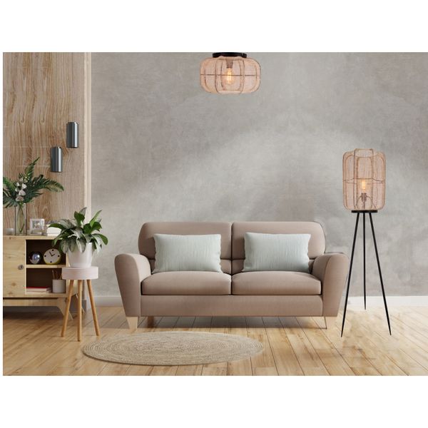 Chericoni Nature Jute Floor Lamp – 1 Flame – Ø32 cm – E27 – Bamboo Wood