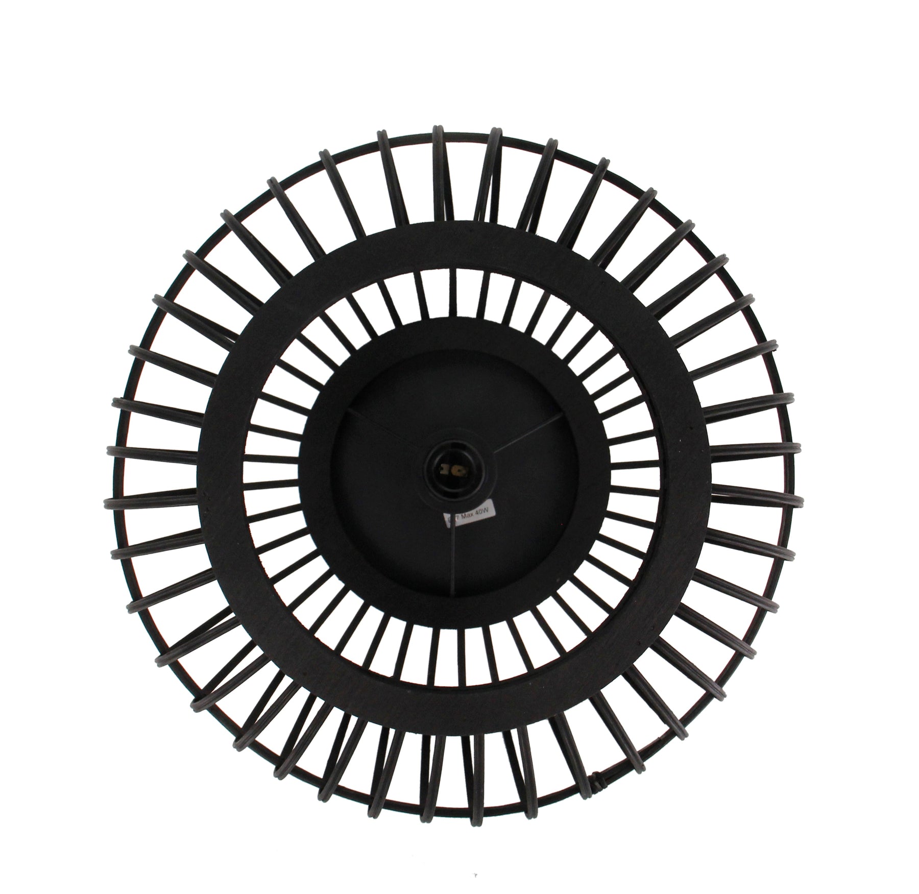 Onderaanzicht van de Chericoni Nature Trapeze plafondlamp zwart, 1 lichts, Ø40 cm, E27 fitting met modern design.