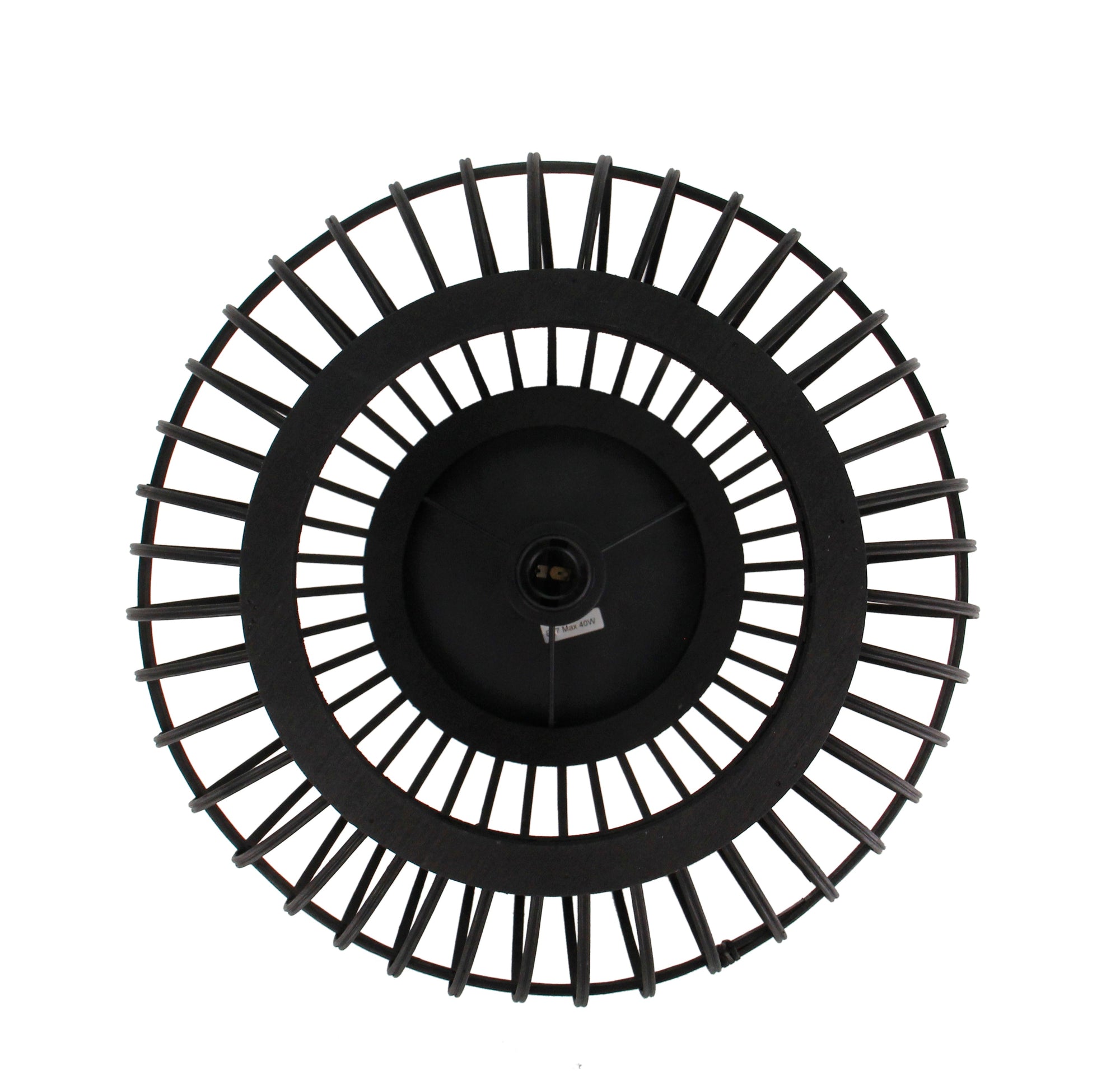 Onderaanzicht van de Chericoni Nature Trapeze plafondlamp zwart, 1 lichts, Ø40 cm, E27 fitting met modern design.